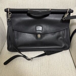Vintage Coach Beekman Black Leather Briefcase